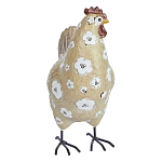 Статуэтка курица с белым цветочным узором и металлическими ножками Rustic Chicken варинант исполнения - 1 | Loft Concept в Ульяновске