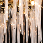 Люстра золотого цвета с декоративными ветками и длинными прозрачными стеклянными подвесами в форме сосулек Droplet Chandelier варинант исполнения - 5 | Loft Concept в Ульяновске