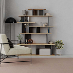 Стеллаж прямой с вертикальными и горизонтальными полками цвета антрацит и древесины APOLLON BOOKCASE ANTHRACITE OAK варинант исполнения - 1 | Loft Concept в Ульяновске