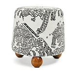 Пуф Wakonda с Круглыми ножками Черно-Белый орнамент варинант исполнения - 1 | Loft Concept в Ульяновске