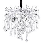 Люстра с хрустальными подвесками капли серебро Droplet Silver Chandelier 5 варинант исполнения - 1 | Loft Concept в Ульяновске