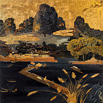 Кофейный стол с японским пейзажем Bohemia coffee table  варинант исполнения - 1 | Loft Concept в Ульяновске