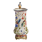 Ваза фарфоровая с птицей на бронзовой ветке и цветочной росписью Garden of Eden варинант исполнения - 4 | Loft Concept в Ульяновске