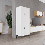 Комод белый с 4-мя дверцами на металлических ножках SPARK MULTIPURPOSE CABINET WHITE варинант исполнения - 4 | Loft Concept в Ульяновске