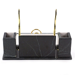 Настольный письменный набор из белого мрамора с часами Marble Accessory варинант исполнения - 3 | Loft Concept в Ульяновске