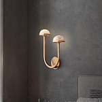 Бра с 2-мя мраморными плафонами на латунном корпусе Light Warm Light варинант исполнения - 1 | Loft Concept в Ульяновске