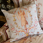 Декоративная подушка светло-серая с растительным орнаментом Raffael Angel Grey Cushion варинант исполнения - 2 | Loft Concept в Ульяновске