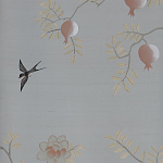 Обои ручная роспись Summer Night Blossom Colourway SC-122 on Wood Ash slub silk варинант исполнения - 1 | Loft Concept в Ульяновске