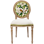 Стул бежевый из натурального бука с изображением птицы в саду Blooming Colored Birds варинант исполнения - 1 | Loft Concept в Ульяновске