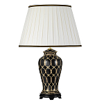 Настольная лампа с керамическим основанием с золотистым решетчатым узором и белым плиссированным абажуром Elstead Lighting варинант исполнения - 6 | Loft Concept в Ульяновске