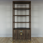 Стеллаж со стеклянными полками Elsa Dreams Walnut варинант исполнения - 6 | Loft Concept в Ульяновске