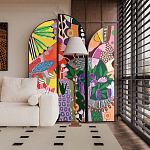 Ширма цветочный принт Colored Partition варинант исполнения - 4 | Loft Concept в Ульяновске