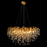 Люстра подвесная с прозрачными стеклянными подвесками в форме капель Диаметр 80 см Droplet Chandelier варинант исполнения - 13 | Loft Concept в Ульяновске