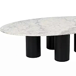 Кофейный столик овальный с мраморной столешницей на 4-х массивных ножках Demonstration of Taste варинант исполнения - 1 | Loft Concept в Ульяновске