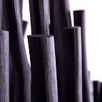 Люстра черная с несколькими ярусами деревянных палочек Bright Wooden Chandelier варинант исполнения - 7 | Loft Concept в Ульяновске