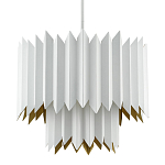 Люстра белая с гофрированным двойным абажуром Corrugated Double Lampshade варинант исполнения - 2 | Loft Concept в Ульяновске