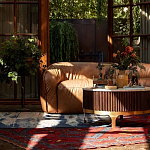 Трехместный диван с кожаной обивкой коричневый Coste Leather Sofa варинант исполнения - 8 | Loft Concept в Ульяновске