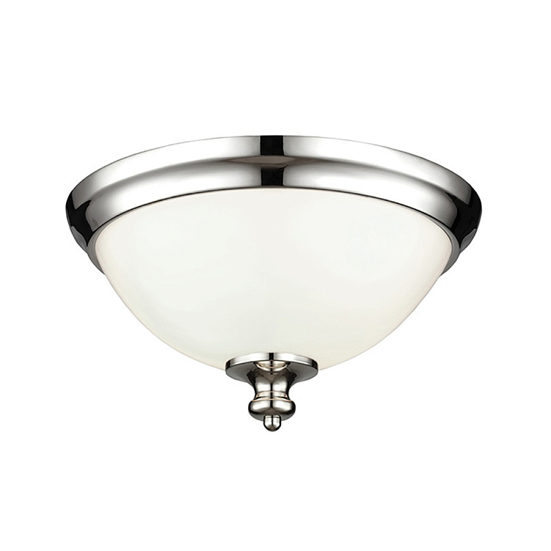 Потолочный светильник в форме чаши из белого матового стекла Feiss Никель Белый в Ульяновске | Loft Concept 