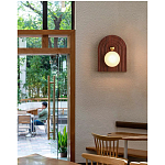 Настенный светильник с деревянным резным основанием Wood Wall Lamp варинант исполнения - 3 | Loft Concept в Ульяновске