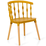 Пластиковый стул на ножках из массива бука Ferret Spiral Mustard варинант исполнения - 1 | Loft Concept в Ульяновске