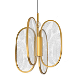 Люстра с гравировкой на акриловых плафонах Gravyura Bronze D 33 см варинант исполнения - 1 | Loft Concept в Ульяновске