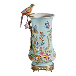 Ваза с птичкой из фарфора с бронзовыми элементами Garden of Eden варинант исполнения - 5 | Loft Concept в Ульяновске