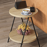 Стол приставной с 2-мя круглыми столешницами из дерева ESSEL OAK варинант исполнения - 4 | Loft Concept в Ульяновске