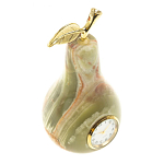 Часы настольные в виде груши из натурального камня Оникс Stone Clock варинант исполнения - 2 | Loft Concept в Ульяновске