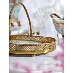 Блюдо овальное с ручкой и голубым фарфоровым дном с цветочным рисунком Blue Garden варинант исполнения - 4 | Loft Concept в Ульяновске