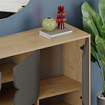 Комод цвета древесины с 3-мя дверцами и выдвижным ящиком темно-серого цвета SPARK CONSOLE OAK ANTHRACITE варинант исполнения - 4 | Loft Concept в Ульяновске