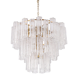 Люстра круглая многоярусная с прозрачными подвесками из стекла Hexagon Tube Light варинант исполнения - 1 | Loft Concept в Ульяновске