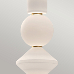 Подвесной светильник белого цвета с тремя геометрическими плафонами Alora Mood варинант исполнения - 9 | Loft Concept в Ульяновске