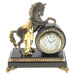 Часы настольные бронзовые с декором в виде коня Horse Stone Clock варинант исполнения - 5 | Loft Concept в Ульяновске