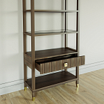 Стеллаж Elsa Dreams Walnut со стеклянными полками и ящиком варинант исполнения - 3 | Loft Concept в Ульяновске