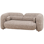 Дизайнерский двухместный диван с мягкими спинкой и подлокотниками светло-коричневый с принтом Madelaine Sofa Cocoa варинант исполнения - 2 | Loft Concept в Ульяновске