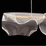 Люстра линейная с 3-мя белыми волнистыми плафонами Wave Line варинант исполнения - 6 | Loft Concept в Ульяновске