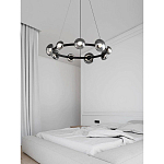Люстра подвесная светодиодная в форме кольца Gray Ring Chandelier варинант исполнения - 1 | Loft Concept в Ульяновске