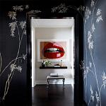 Обои ручная роспись Bamboo Special Colourway on Pitch dyed silk варинант исполнения - 1 | Loft Concept в Ульяновске