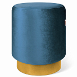 Пуф синий велюр на золотом металлическом основании Golden Belt варинант исполнения - 1 | Loft Concept в Ульяновске
