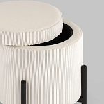 Молочный пуф на черных ножках SANJAY варинант исполнения - 3 | Loft Concept в Ульяновске