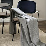 Плед из шерсти мериноса серого цвета 130×180 см Gray Waves варинант исполнения - 4 | Loft Concept в Ульяновске