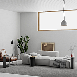 Стол журнальный цвета антрацит из 3-х частей со столешницами в виде геометрических элементов MUND ANTHRACITE варинант исполнения - 2 | Loft Concept в Ульяновске