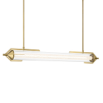 Подвесной светильник линейный золотого цвета с длинной цилиндрической стеклянной трубкой Eurofase варинант исполнения - 1 | Loft Concept в Ульяновске