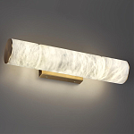 Бра с цилиндрическим плафоном из белого алебастра на прямоугольном основании Латунь Cryptocrystalline Stone варинант исполнения - 2 | Loft Concept в Ульяновске