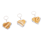 Зеркало брелок складное двухстороннее в форме сердца из натурального камня Оникс Stone Mirrors варинант исполнения - 4 | Loft Concept в Ульяновске