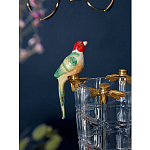 Ваза из прозрачного стекла с бронзовыми ножками и фигурками попугаев Eden Garden porcelain and bronze варинант исполнения - 3 | Loft Concept в Ульяновске