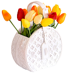 Кашпо для цветов в виде сумки Bag Vase Round White варинант исполнения - 1 | Loft Concept в Ульяновске