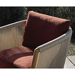 Дизайнерское уличное кресло из массива дерева с веревочной спинкой BOBOLI Armchair варинант исполнения - 3 | Loft Concept в Ульяновске