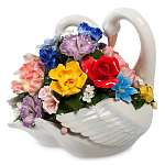 Статуэтка фарфоровая Лебеди с цветами Charming Statuette варинант исполнения - 1 | Loft Concept в Ульяновске