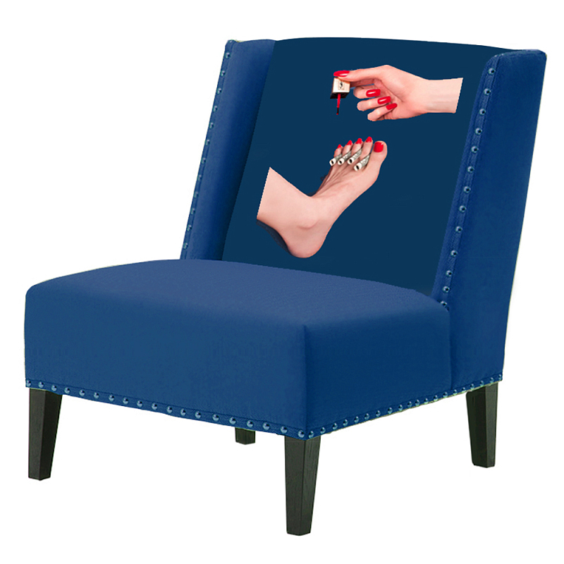 FUN Armchair "Pedicure" Blue Дизайнерское кресло с цветным принтом Сапфирово-синий в Ульяновске | Loft Concept 